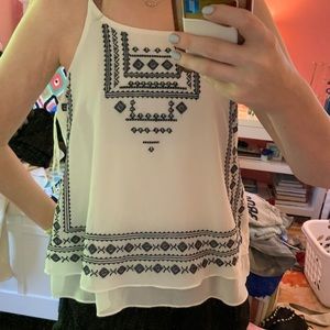 Embroidered tank